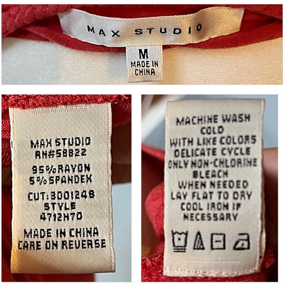 MAX STUDIO M BOATNECK DOLMAN SHORT SLEEVE KNIT TOP side RUCHING RUST FLATTERING - Picture 5 of 8